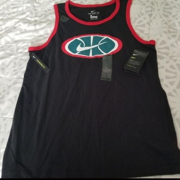Nike Other - Nike New Mens Dri-Fit Cotton Tank Top - Black and Red 042025